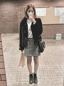「VINTAGE（ヴィンテージ）のアイテム（ジャケット/アウター、ブラック系）」を使った、いのいのさん（レディース・159cm）の秋コーディネート
