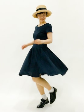 「Fine Quality Hat（ファインクオリティハット）のアイテム」を使った、クボヤさん（レディース・157cm）の春コーディネート