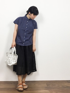 「FABRICK（ファブリック）のアイテム」を使った、クボヤさん（レディース・157cm）の夏コーディネート
