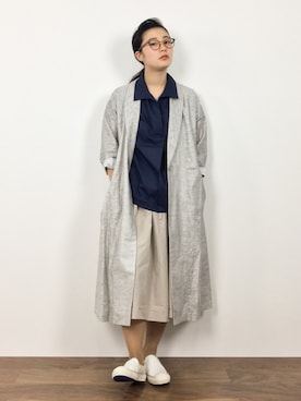 「chambre de charme（シャンブルドゥシャーム）のアイテム（その他アウター）」を使った、クボヤさん（レディース・157cm）の夏コーディネート