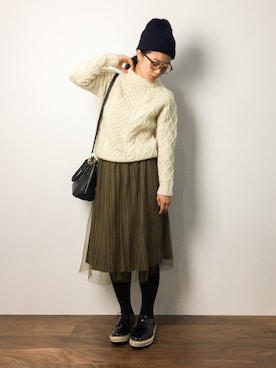 「ANOTHER BRANCH（アナザーブランチ）のアイテム（スカート）」を使った、クボヤさん（レディース・157cm）の夏コーディネート