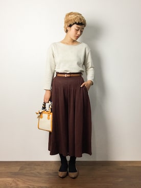 「B.I.D.（ビーアイディー）のアイテム（帽子）」を使った、クボヤさん（レディース・157cm）の夏コーディネート