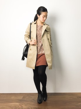 「GRAY MAGIC（グレイマジック）のアイテム」を使った、クボヤさん（レディース・157cm）の秋コーディネート