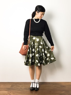 「EBELE MOTION（エベルモーション）のアイテム」を使った、クボヤさん（レディース・157cm）の秋コーディネート