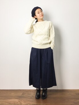 「Lilimill（リリミル）のアイテム（ブーティ）」を使った、クボヤさん（レディース・157cm）の秋コーディネート