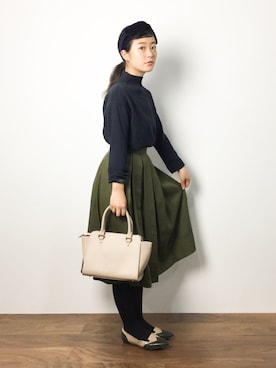 「- W. -（ダブリュー）のアイテム」を使った、クボヤさん（レディース・157cm）の秋コーディネート