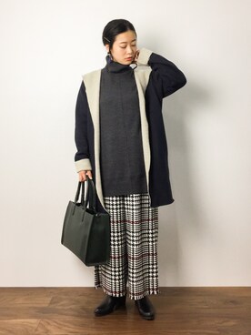 「ゆるゆる」｜「アイテム（その他アウター）」を使った、クボヤさん（レディース・157cm）の秋コーディネート