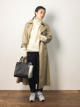 「JOURNAL STANDARD relume（ジャーナルスタンダード　レリューム）のアイテム（トレンチコート）」を使った、クボヤさん（レディース・157cm）の秋コーディネート