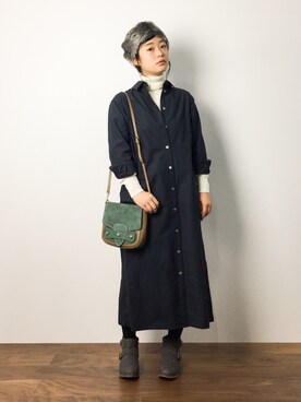 「Another Edition（アナザーエディション）のアイテム（シューズ）」を使った、クボヤさん（レディース・157cm）の秋コーディネート