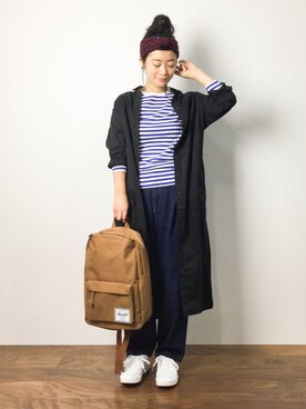 「Herschel Supply（ハーシェルサプライ）のアイテム」を使った、クボヤさん（レディース・157cm）の秋コーディネート