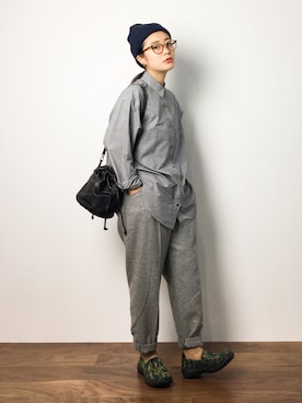 「Rock Spring（ロックスプリング）のアイテム」を使った、クボヤさん（レディース・157cm）の秋コーディネート