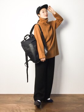 「Herschel Supply（ハーシェルサプライ）のアイテム（帽子）」を使った、クボヤさん（レディース・157cm）の秋コーディネート