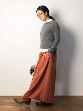 「Another Edition（アナザーエディション）のアイテム（シューズ）」を使った、クボヤさん（レディース・157cm）の秋コーディネート