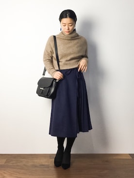 「黒ヒール」｜クボヤさん（レディース・157cm）の秋コーディネート