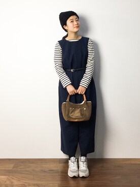 「Another Edition（アナザーエディション）のアイテム（シューズ）」を使った、クボヤさん（レディース・157cm）の秋コーディネート