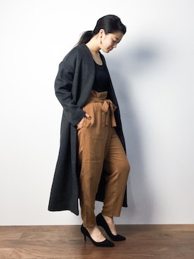 「BLISS POINT（ブリスポイント）のアイテム（その他アウター）」を使った、クボヤさん（レディース・157cm）の秋コーディネート