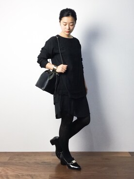 ローファーを使った 黒タイツ のレディース人気ファッションコーディネート ユーザー ショップスタッフ Wear