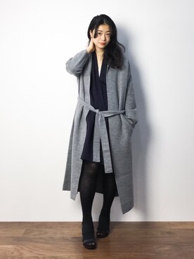 「大人シンプル」｜「アイテム（その他アウター）」を使った、クボヤさん（レディース・157cm）の秋コーディネート