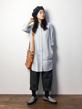 「Steven Alan（スティーブンアラン）のアイテム（ワンピース/ドレス）」を使った、クボヤさん（レディース・157cm）の秋コーディネート