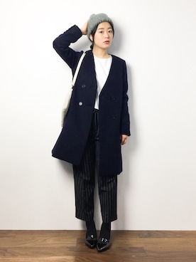 「1％（イチ パーセント）のアイテム」を使った、クボヤさん（レディース・157cm）の秋コーディネート