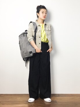 「UNRELISH（アンレリッシュ）のアイテム（デニムジャケット）」を使った、クボヤさん（レディース・157cm）の秋コーディネート