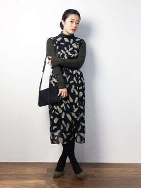 「Khaju（カージュ）のアイテム（つなぎ/オールインワン）」を使った、クボヤさん（レディース・157cm）の秋コーディネート