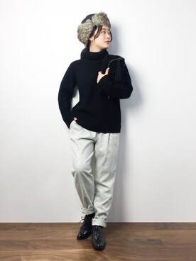 「FAT（エフエイティー）のアイテム（キャップ）」を使った、クボヤさん（レディース・157cm）の秋コーディネート