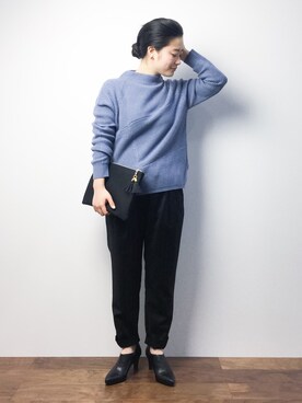 「CASPER JOHN AIVER（キャスパージョンアイバー）のアイテム（バッグ）」を使った、クボヤさん（レディース・157cm）の冬コーディネート