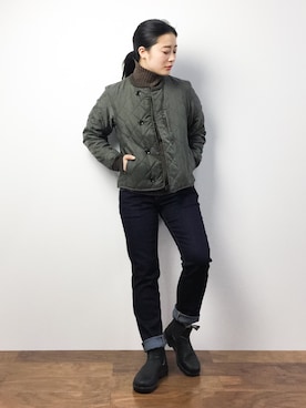 「45R（フォーティファイブアール）のアイテム（ブルゾン）」を使った、クボヤさん（レディース・157cm）の冬コーディネート