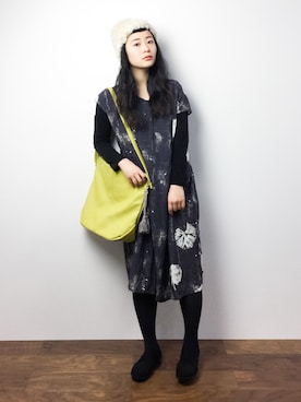 「pas de calais（パドカレ）のアイテム」を使った、クボヤさん（レディース・157cm）の冬コーディネート