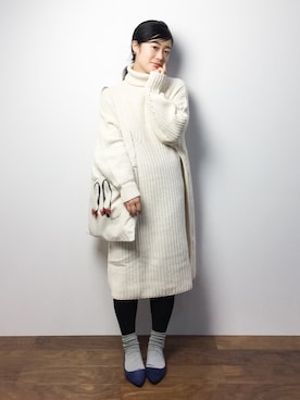 「Ameri（アメリ）のアイテム（ワンピース/ドレス）」を使った、クボヤさん（レディース・157cm）の冬コーディネート