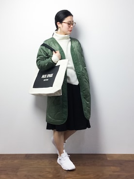「JACK SPADE(ジャックスペード)のアイテム」を使った、クボヤさん(レディース・157cm)の冬コーディネート