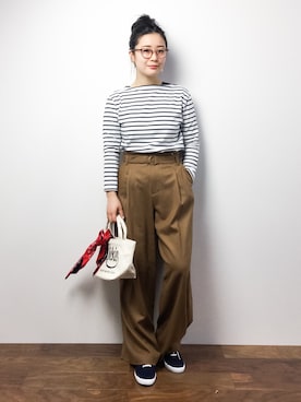 「YEVS（イーブス）のアイテム」を使った、クボヤさん（レディース・157cm）の冬コーディネート