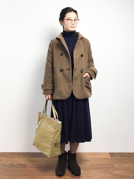 「Samansa Mos2（サマンサ モスモス）のアイテム（ジャケット/アウター）」を使った、クボヤさん（レディース・157cm）の冬コーディネート