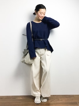 「45R（フォーティファイブアール）のアイテム（スウェット）」を使った、クボヤさん（レディース・157cm）の冬コーディネート