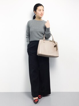 「Ameri（アメリ）のアイテム（シューズ）」を使った、クボヤさん（レディース・157cm）の冬コーディネート