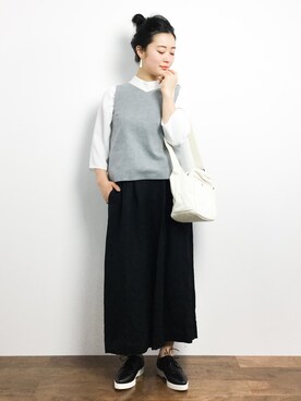 「SINDEE（シンディー）のアイテム」を使った、クボヤさん（レディース・157cm）の冬コーディネート