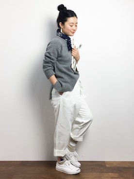 「green label relaxing（グリーンレーベルリラクシング）のアイテム（財布/小物）」を使った、クボヤさん（レディース・157cm）の冬コーディネート