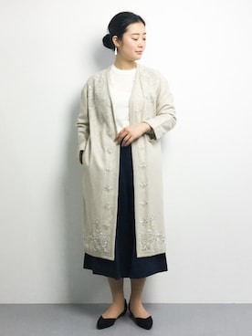 「春コート」｜クボヤさん（レディース・157cm）の冬コーディネート