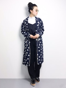 「カラーサングラス」｜「アイテム（その他アウター）」を使った、クボヤさん（レディース・157cm）の冬コーディネート