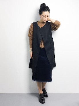 「SMADDY（スマディー）のアイテム」を使った、クボヤさん（レディース・157cm）の冬コーディネート