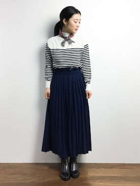 「45R（フォーティファイブアール）のアイテム（財布/小物）」を使った、クボヤさん（レディース・157cm）の冬コーディネート