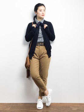 「VENCEEXCHANGE（ヴァンスエクスチェンジ）のアイテム（財布/小物）」を使った、クボヤさん（レディース・157cm）の冬コーディネート