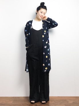 「titivate（ティティベイト）のアイテム（つなぎ/オールインワン）」を使った、クボヤさん（レディース・157cm）の冬コーディネート
