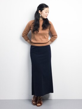 「Sara Sara（サラ サラ）のアイテム」を使った、クボヤさん（レディース・157cm）の冬コーディネート