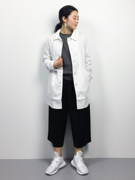 「SEVENDAYS=SUNDAY（セブンデイズサンデイ）のアイテム（ピーコート）」を使った、クボヤさん（レディース・157cm）の冬コーディネート