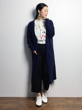 「SINDEE（シンディー）のアイテム」を使った、クボヤさん（レディース・157cm）の冬コーディネート