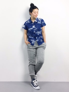 「IOLANI（イオラニ）のアイテム」を使った、クボヤさん（レディース・157cm）の冬コーディネート