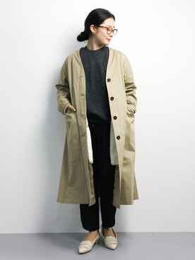 「yuni（ユニ　）のアイテム（その他アウター）」を使った、クボヤさん（レディース・157cm）の冬コーディネート