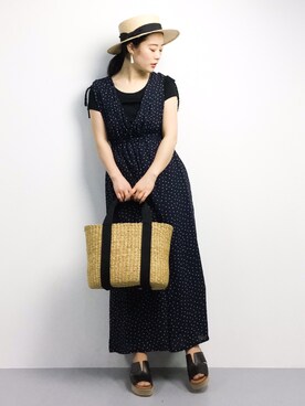 「Another Edition（アナザーエディション）のアイテム（つなぎ/オールインワン）」を使った、クボヤさん（レディース・157cm）の春コーディネート